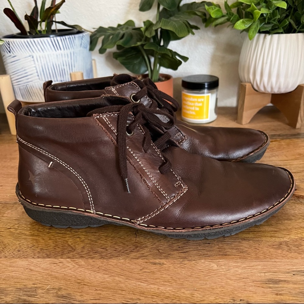 Pikolinos  Brown Leather Lace-Up Ankle Boots Euro 42